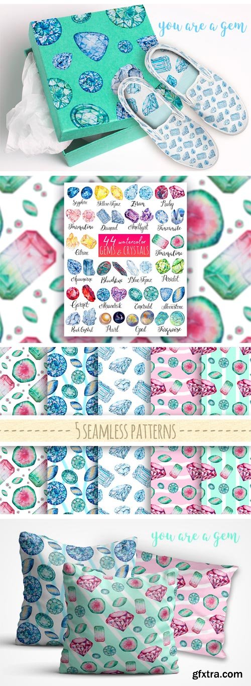 CM - Watercolor Gems Crystals Set 1883157