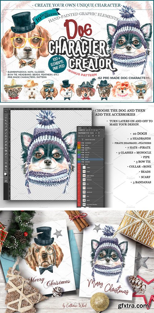 CM - Watercolor Dogs. Animal Clipart 1888575