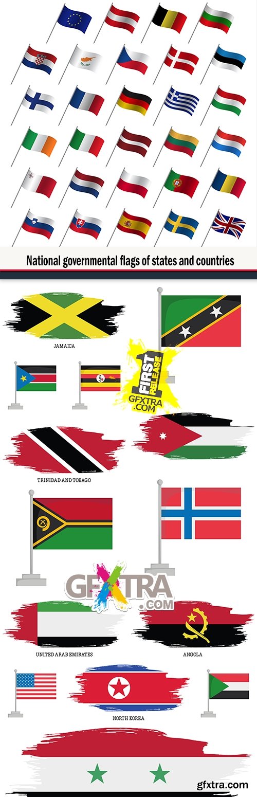 National governmental flags of states and countries