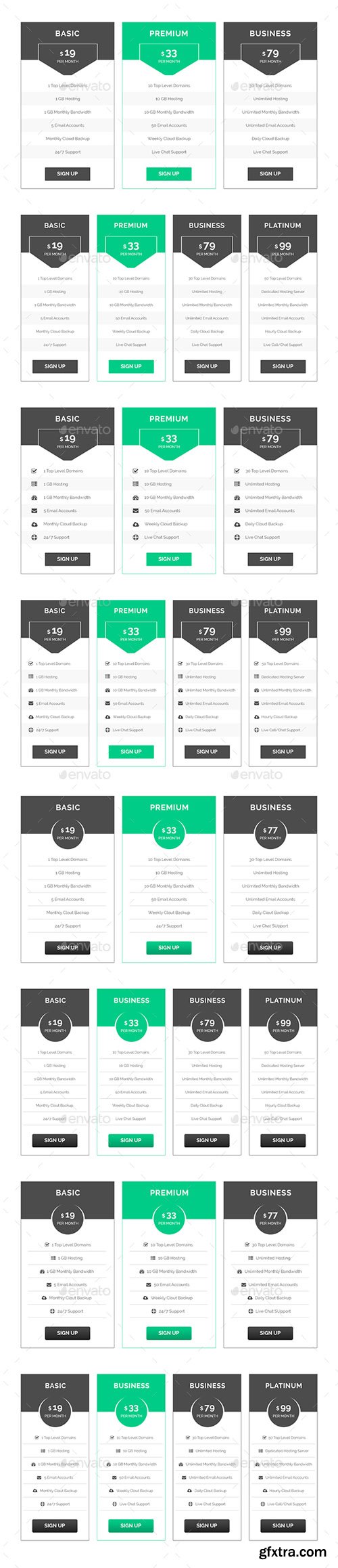 GR - Clean Pricing Tables 13682330