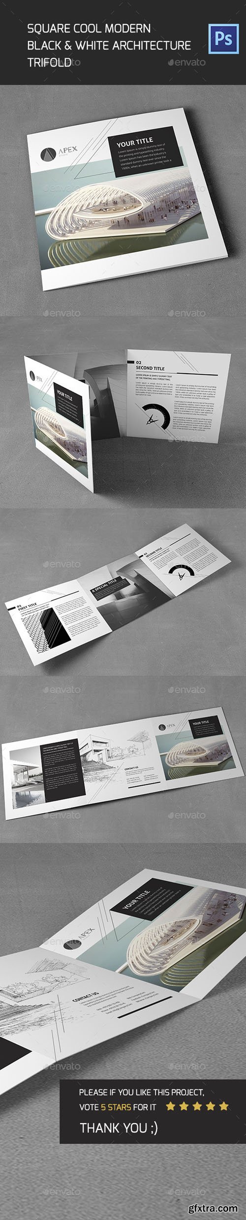 GR - Square Cool Modern Architecture Trifold 11788009