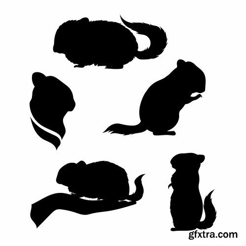 Vector silhouettes of animals picture logo business company 25 EPS