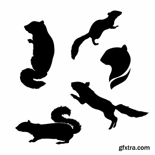 Vector silhouettes of animals picture logo business company 25 EPS