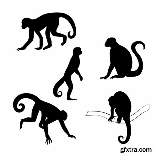 Vector silhouettes of animals picture logo business company 25 EPS