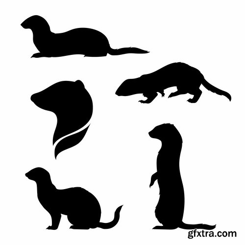 Vector silhouettes of animals picture logo business company 25 EPS