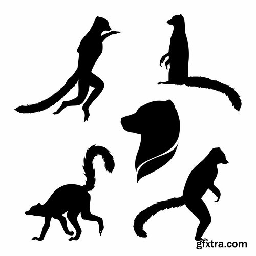 Vector silhouettes of animals picture logo business company 25 EPS