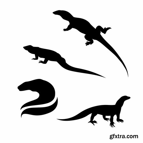 Vector silhouettes of animals picture logo business company 25 EPS