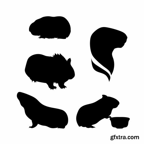 Vector silhouettes of animals picture logo business company 25 EPS