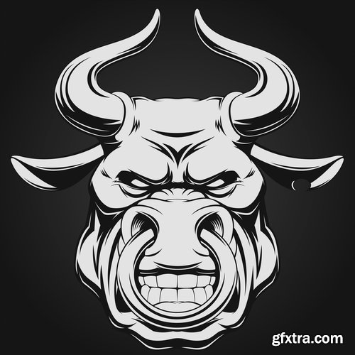 Bull cow logo cartoon vector image 25 EPS