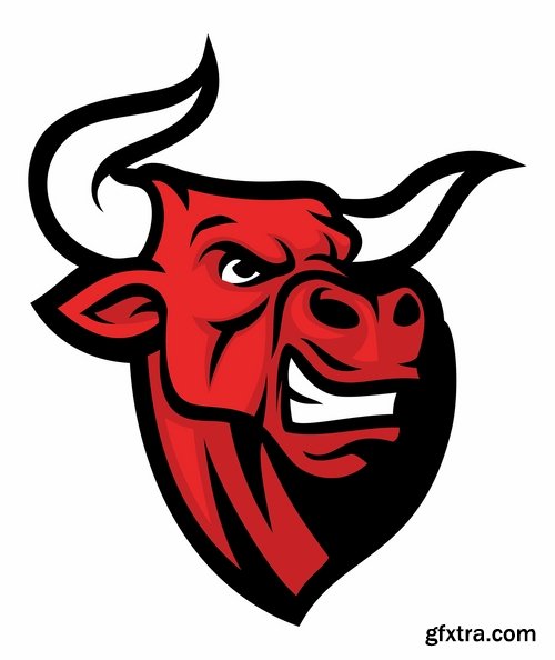 Bull cow logo cartoon vector image 25 EPS