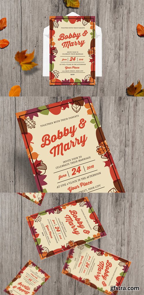 Autumn Wedding Invitation Autumn Wedding Invitation