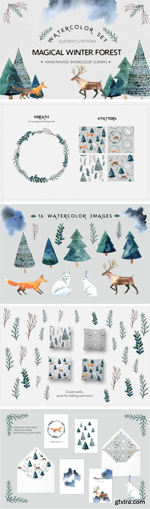 CM - Watercolor Set Magical Winter Forest 1921010