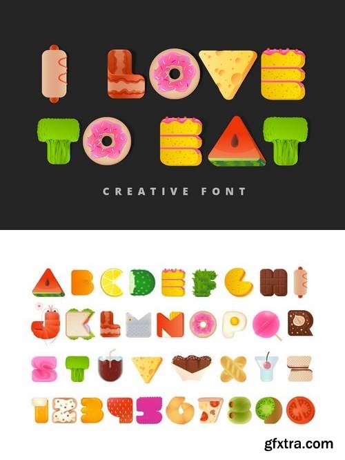 Eat Food vector Font