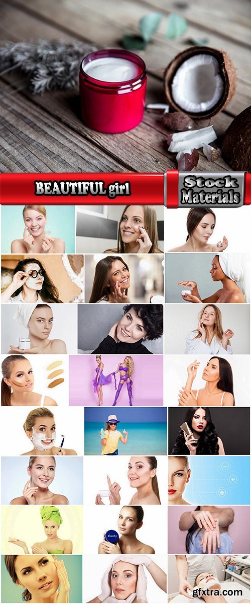 BEAUTIFUL girl woman face cream beauty over health care 25 HQ Jpeg