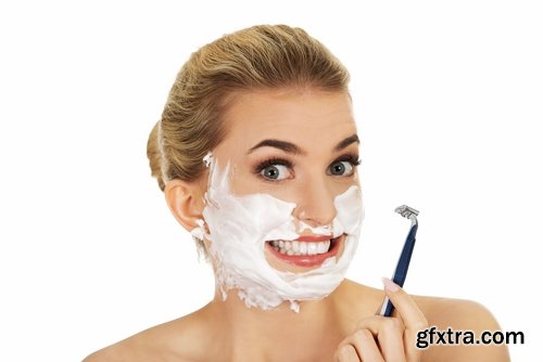 BEAUTIFUL girl woman face cream beauty over health care 25 HQ Jpeg