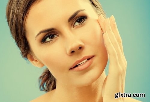 BEAUTIFUL girl woman face cream beauty over health care 25 HQ Jpeg