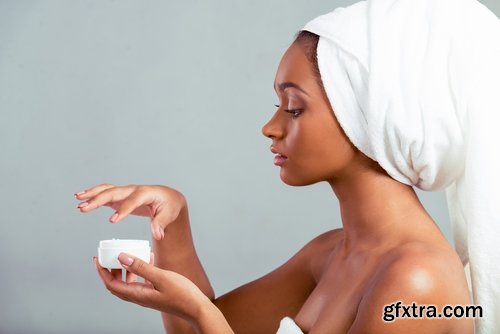 BEAUTIFUL girl woman face cream beauty over health care 25 HQ Jpeg