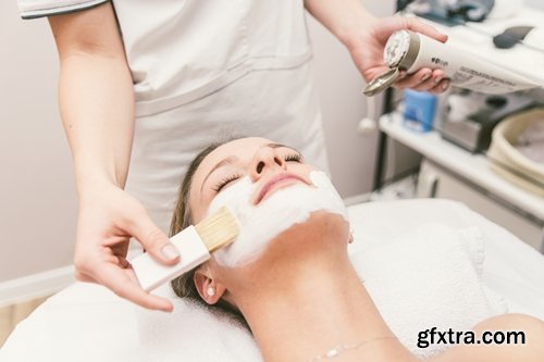 BEAUTIFUL girl woman face cream beauty over health care 25 HQ Jpeg