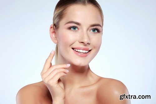 BEAUTIFUL girl woman face cream beauty over health care 25 HQ Jpeg