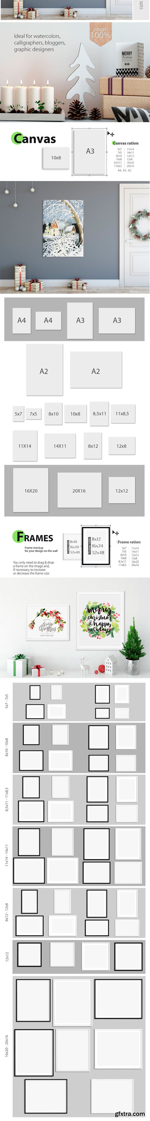 CM - Christmas Frame Mockup Bundle 1923302