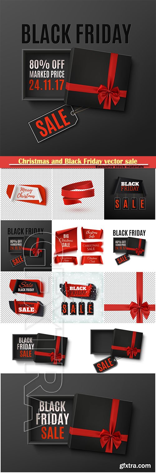 Christmas and Black Friday Sale Banners 12xEPS