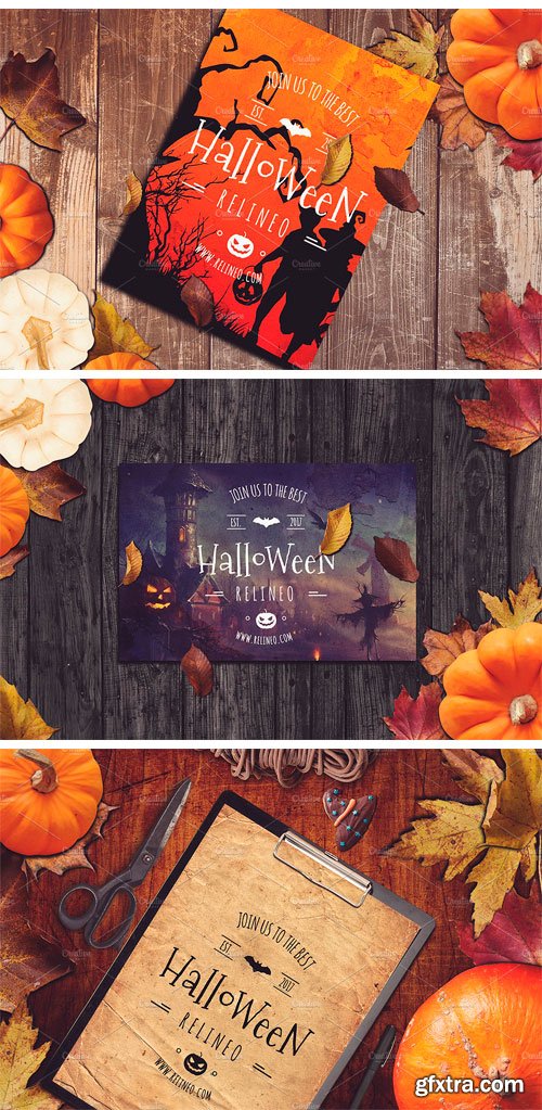 Halloween Mock-ups 10 PSD Pack 1952138