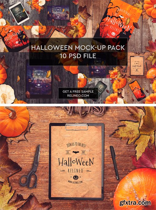 Halloween Mock-ups 10 PSD Pack 1952138