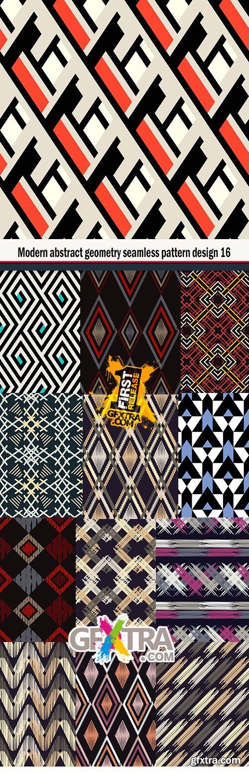 Modern abstract geometry seamless pattern design 16