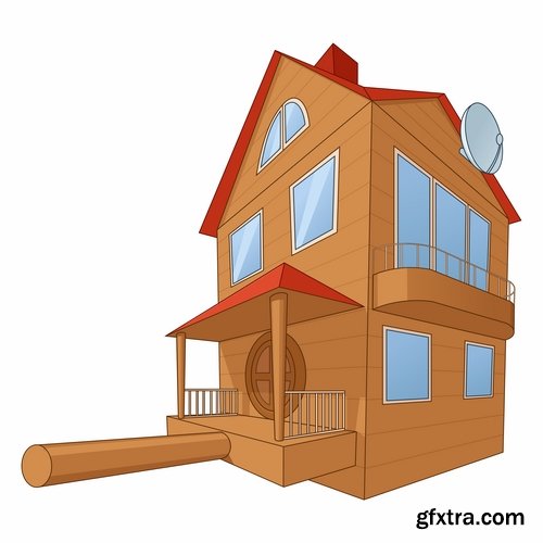 Wooden house on a tree hut vector image 25 EPS