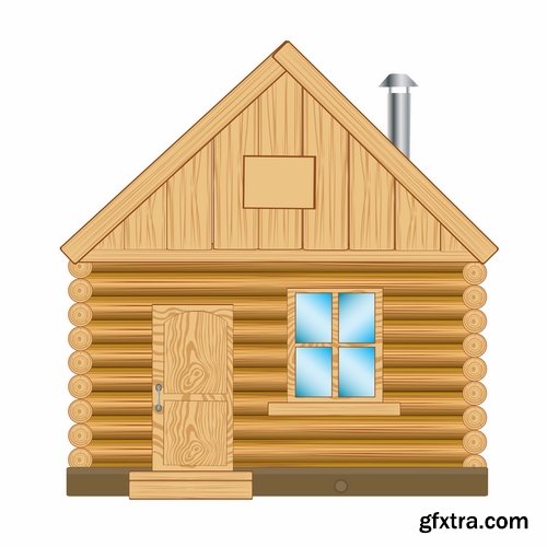 Wooden house on a tree hut vector image 25 EPS