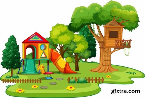 Wooden house on a tree hut vector image 25 EPS