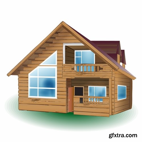 Wooden house on a tree hut vector image 25 EPS