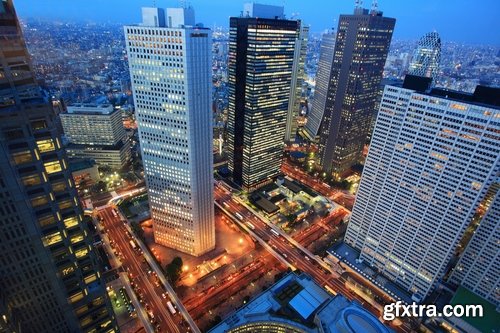 Height of a skyscraper night city business center metropolis 25 HQ Jpeg