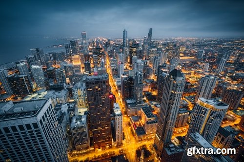 Height of a skyscraper night city business center metropolis 25 HQ Jpeg