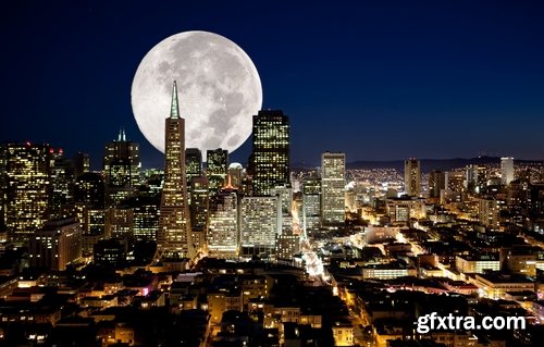 Height of a skyscraper night city business center metropolis 25 HQ Jpeg