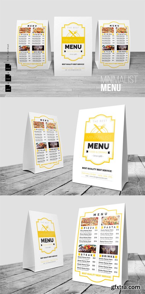 Minimalist Table Tent Menu