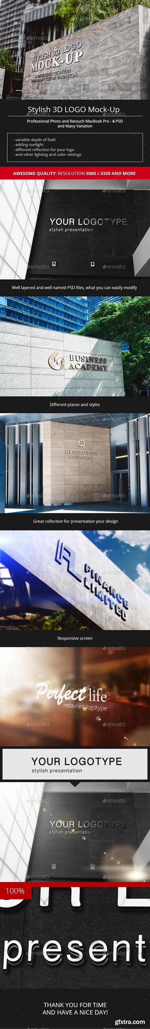 GR - Stylish 3D Logo Mock-Up 16272590