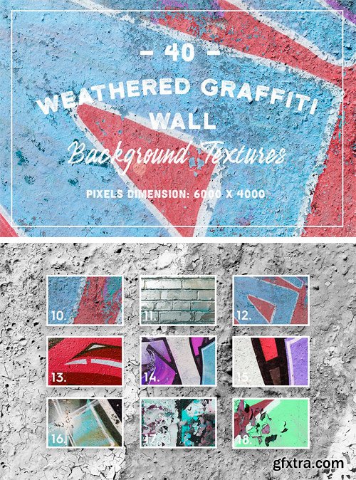 CM - 40 Weathered Graffiti Wall Textures 1935932