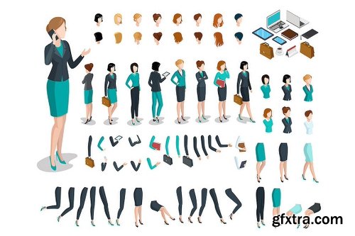 CreativeMarket Isometric Characters Constructor Kit 2006789