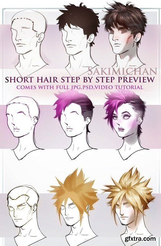 Gumroad - Short Hair Tutorial by Sakimichan