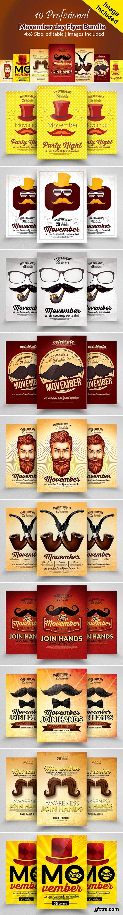 CM - 10 Movember Flyer Bundle Vol:01 1925765