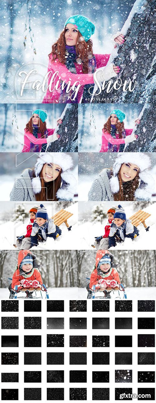 CreativeMarket - Snow Overlays - 40 Overlays 2001642