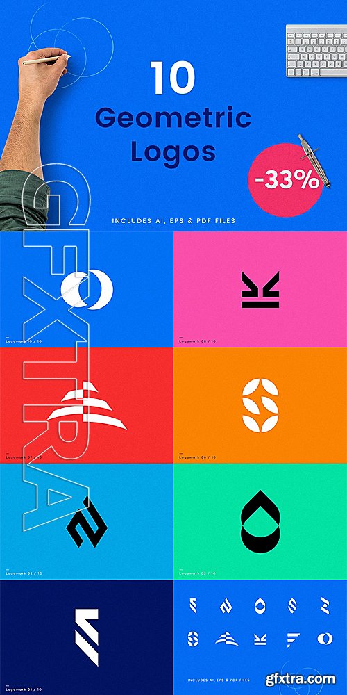 CM - 10 Bold Geometric Logos 1387575