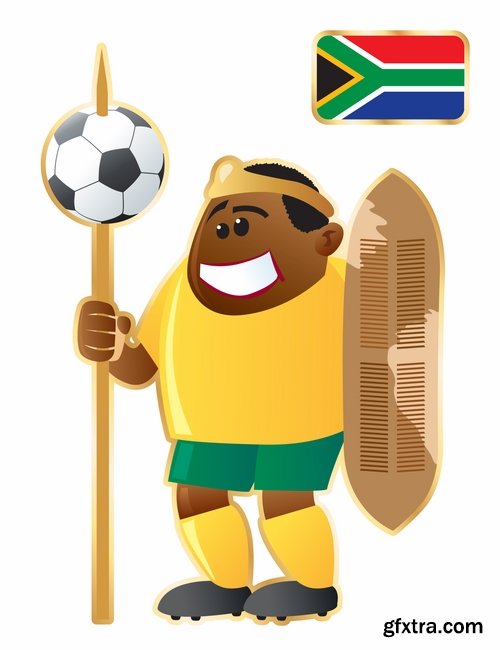 Cartoon boy football footballer different countries vector image 25 EPS