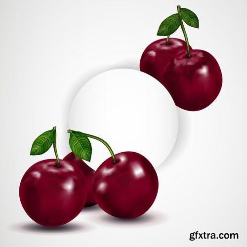 Sweet cherry berry vector image 25 EPS