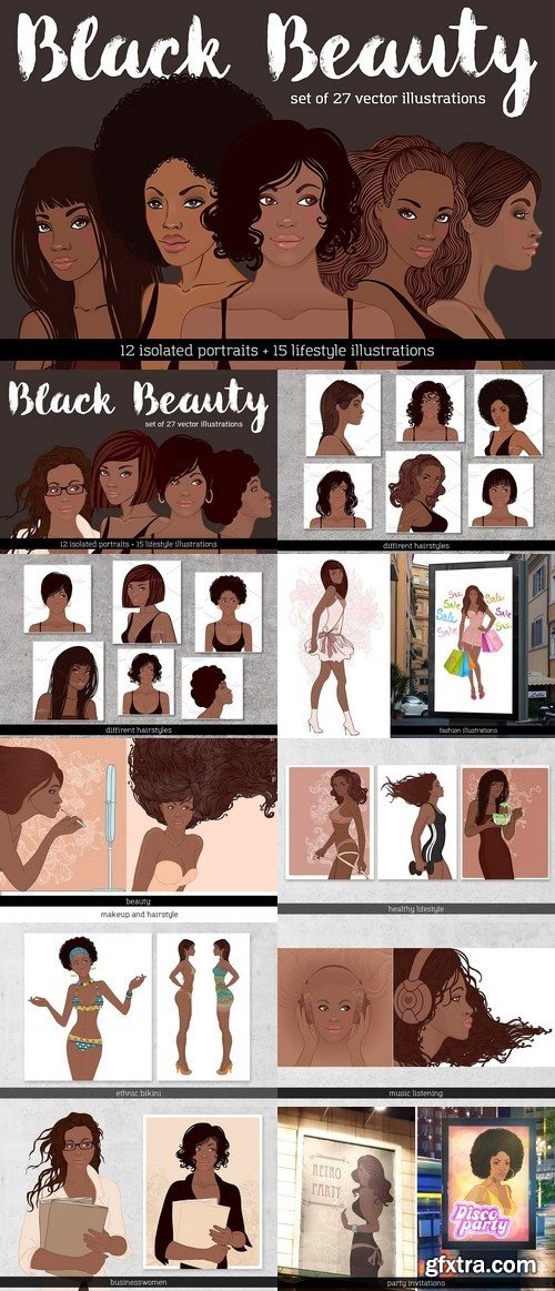 CM - Black Beauty Vector Set. Vol. 1 1347195