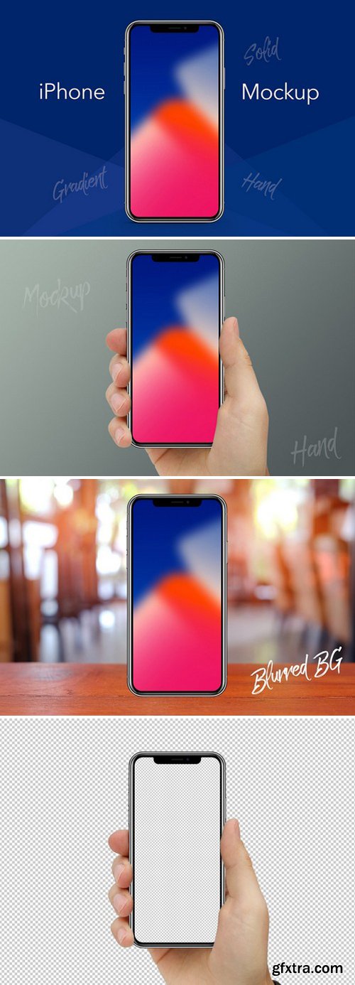 CM - iPhone X Mockup with Hand 1956633