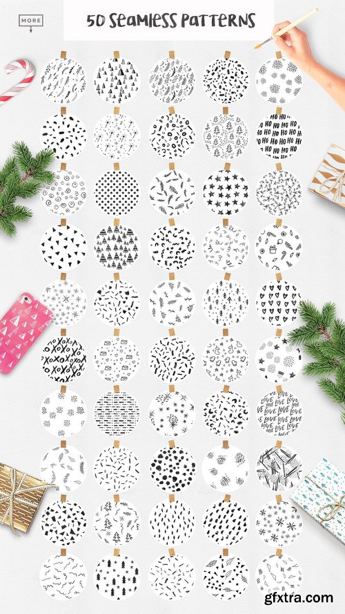 CreativeMarket 50 Christmas Seamless Patterns 2019464