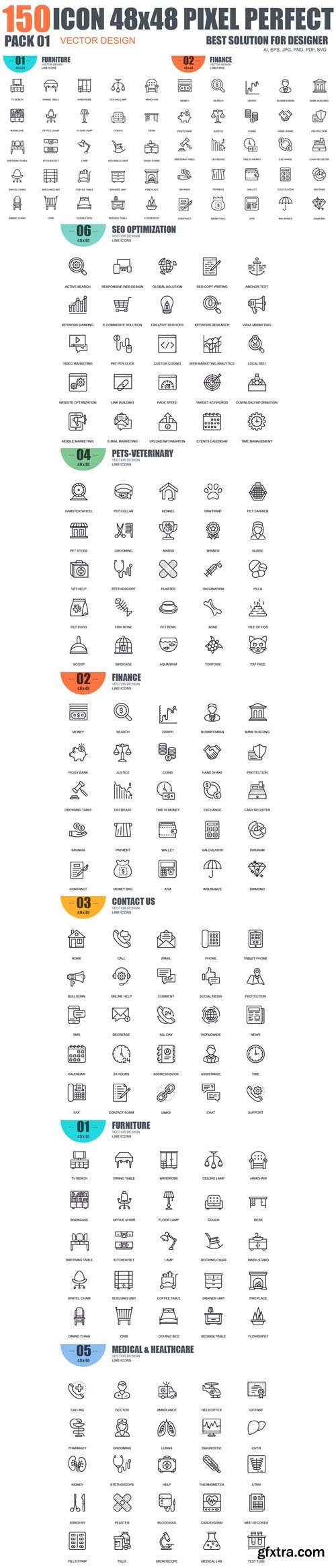 150 Vector Line icons 01