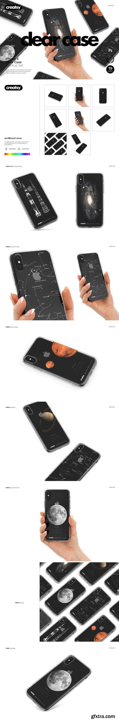 CM - iPhone X Clear Case Mockup Set 1975452